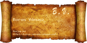 Boros Vénusz névjegykártya